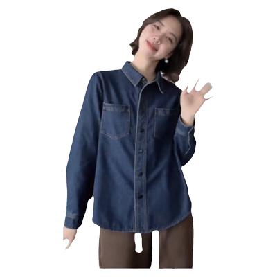 秋冬休闲加绒短款牛仔衬衫外套