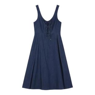 【现货】HOWUS韩国小众2024夏季新款牛仔色系吊带背心连衣裙女