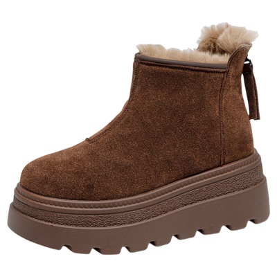 真皮雪地靴女冬季2025新款休闲增