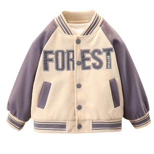 棒球服男童外套秋冬新款宝宝春季加绒棉衣洋气儿童冬装男孩夹克潮