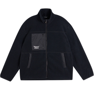 准者防风摇粒绒外套男子秋冬季新款户外运动保暖宽松撞色抓绒上衣