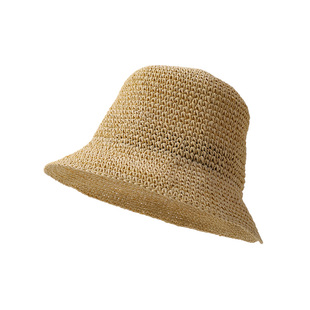 芝士商店~显脸小草编渔夫帽女夏海边度假风盆帽遮阳防晒编织帽子