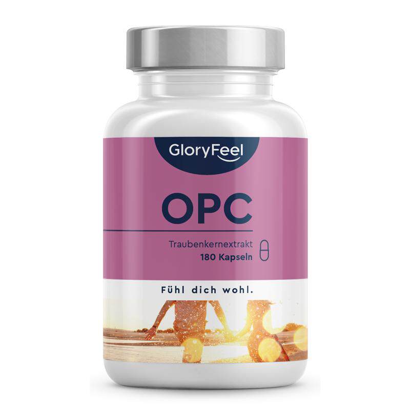 德国Gloryfeel葡萄籽精华胶囊维生素C180粒500mg低聚原花青素OPC