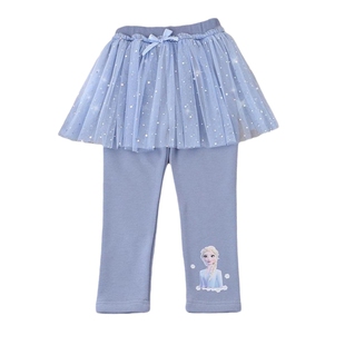 女童裙裤秋冬2026新款儿童爱莎假两件长裤加绒加厚外穿宝宝打底裤