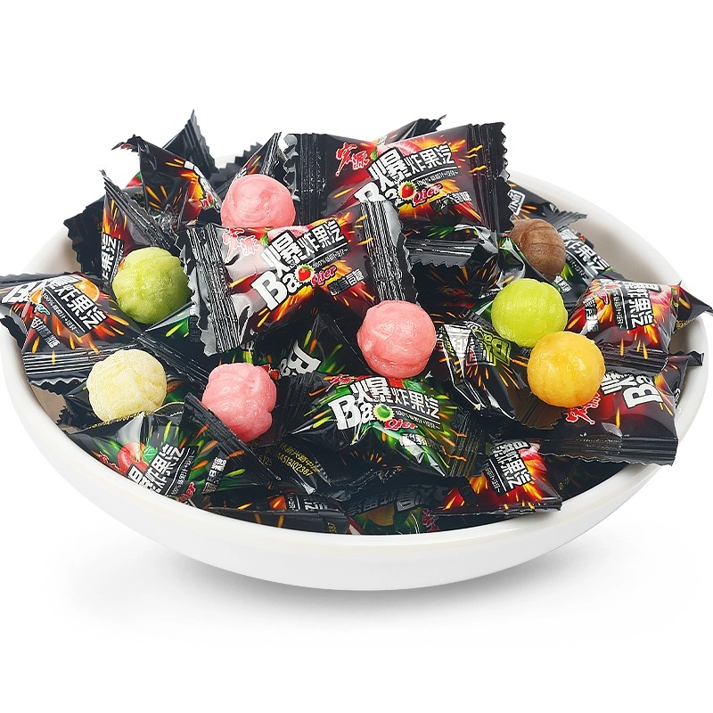 宏源爆炸果汽糖果水果糖爆果汽酸柠檬糖苹果糖8090后童年怀旧零食