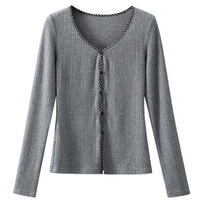 夕蒙2026新款春季设计感气质上衣修身小个子绝美流行小众长袖t恤