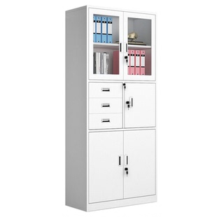 钢制办公室三斗内保文件柜铁皮书柜资料柜密码带锁凭证档案柜柜子