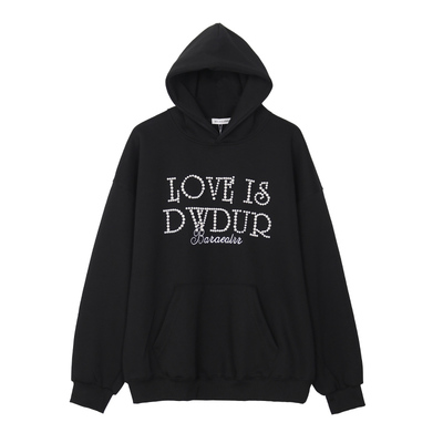 INGA美式复古设计感珍珠宽松卫衣