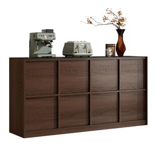 ENF级欧松板餐边柜家用定制客厅储物收纳柜骨骼线柜子带岩板酒柜