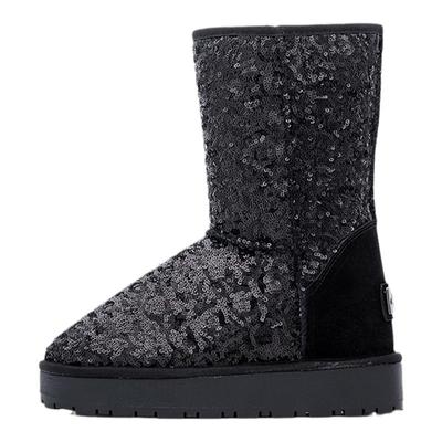 冬季套筒黑色珠片中筒