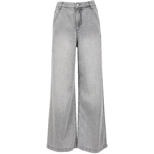 Vero Moda奥莱牛仔裤女2025夏季新商场同款莱赛尔磨白阔腿裤裤子