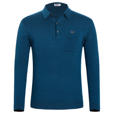 恒源祥长袖翻领羊毛针织打底t恤