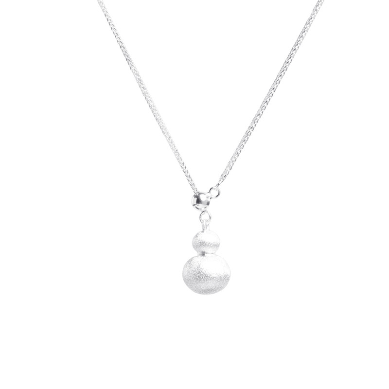 称欣银楼足银拉丝葫芦锁骨链