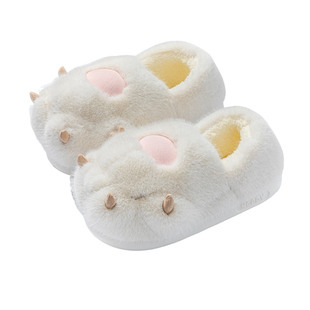 包跟棉拖鞋女款冬季可爱卡通狗爪毛绒保暖防滑厚底居家毛毛棉鞋男