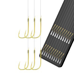 鱼钩绑好短子线双钩成品套装钓鱼袖钩金海夕金袖渔具野钓鲫鱼钩