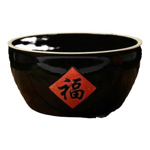 陶瓷福字猪油罐米缸厨房腌菜缸大酱缸钵钵鸡串串盆大碗商用特色盆