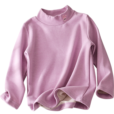 女童打底衫蚕丝羊毛半高领秋衣