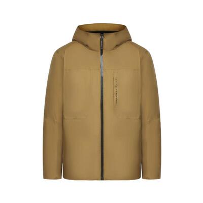 比音勒芬秋冬季男休闲细格微肌理工装风轻量保暖连帽棉服夹克外套