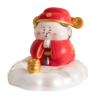 创意财神爷手机支架办公室桌面装饰摆件平板支撑工位发财实用礼物