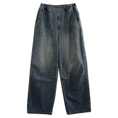 诺诺公主S1N初中生牛仔裤女2026春复古水洗青少年直筒阔腿裤百搭