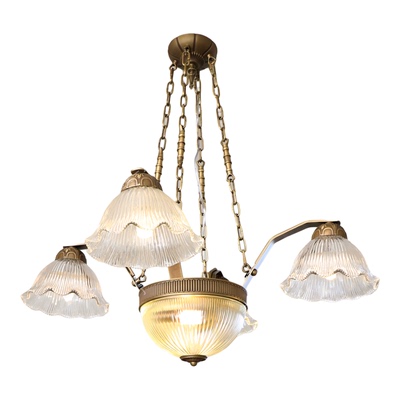 全美一丁中古artdeco黄铜玻璃卧室吊灯美式复古法式餐厅客厅灯