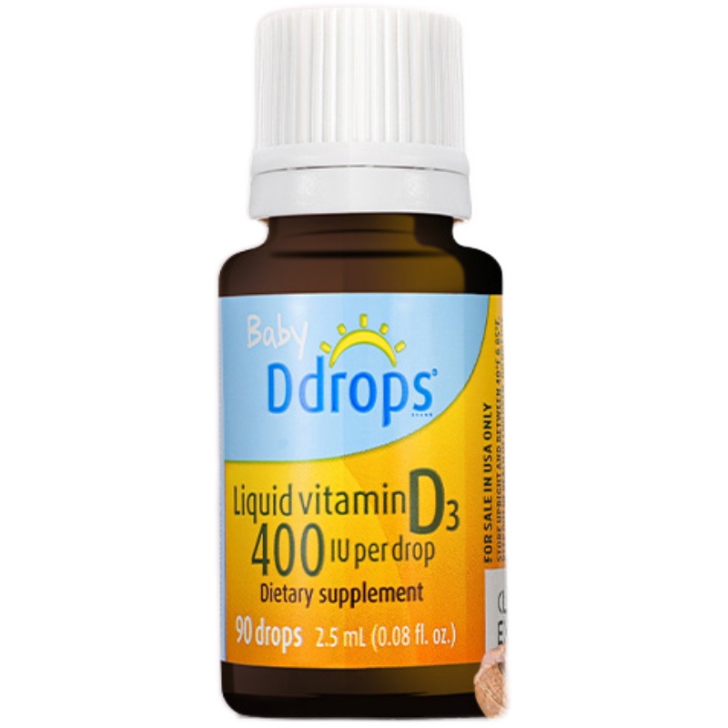 Ddrops旗舰店婴幼儿d3滴剂维生素d宝宝补钙400iu婴儿drops儿童vd3