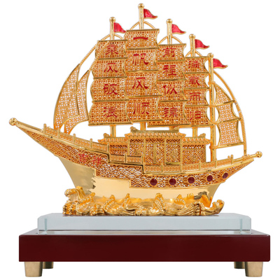 花丝一帆风顺帆船摆件