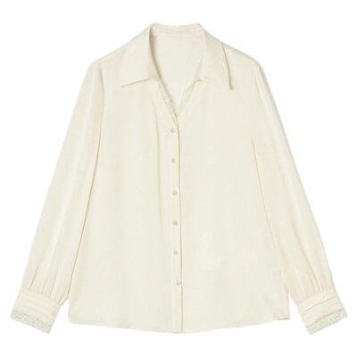 拼接上衣单排扣翻领衬衫