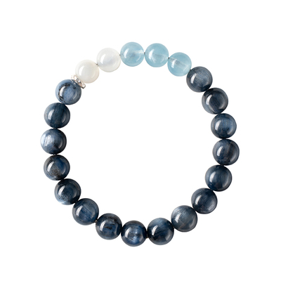 PANTA手作「苏美尔蓝」蓝晶石海蓝宝白月光水晶手串原创水洞察力