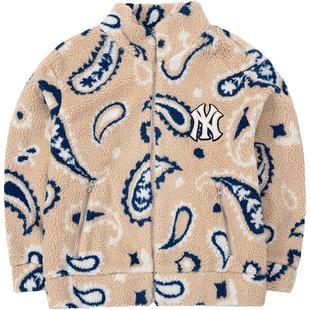 【自营】MLB毛绒外套男女上衣腰果花休闲服运动服夹克潮3AFDI0126