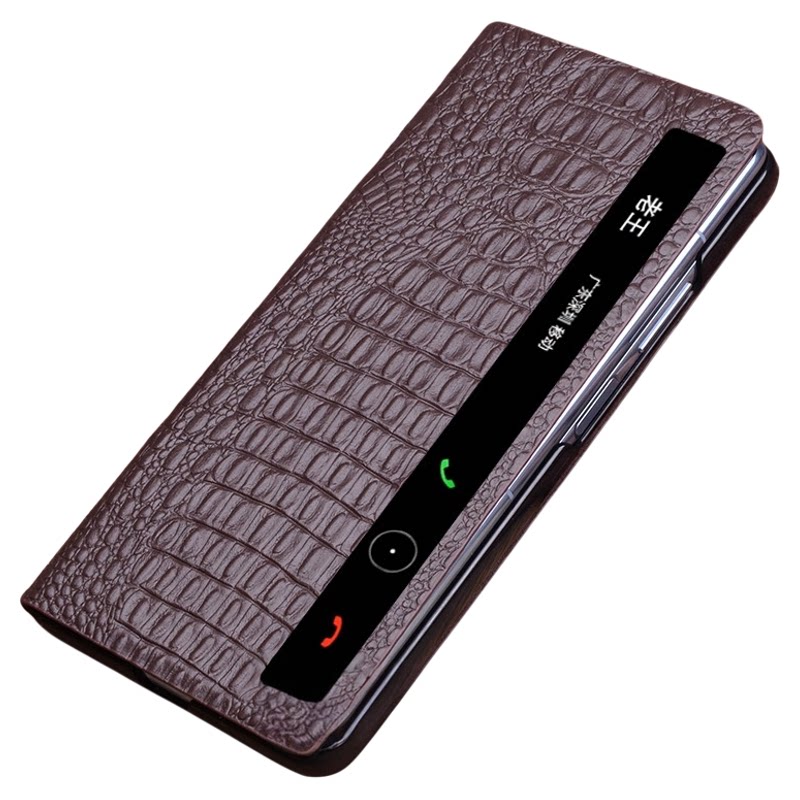 适用mateX7真皮翻盖视窗手机壳
