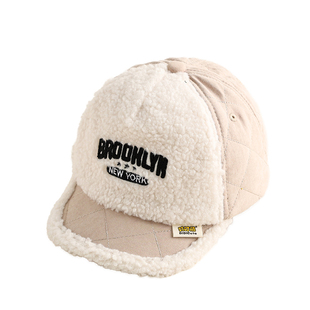 儿童帽子秋冬季男孩加厚羊羔绒鸭舌帽男宝宝韩版防风男童棒球帽