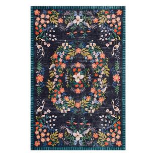 鸟语花香波斯外贸美式中古新款地毯床边卧室沙发客厅复古中古风垫