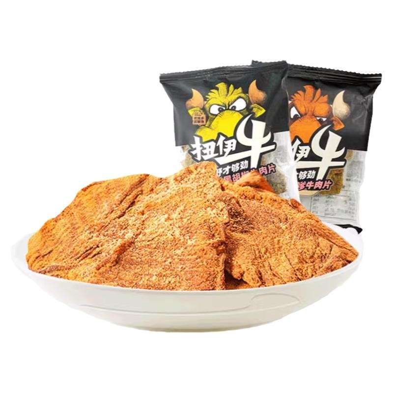 来伊份扭伊牛沙嗲牛肉片500g熟即食手撕风干牛肉办公休闲零食小吃