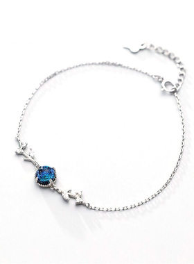 925银日式轻奢鸢尾ins女森系手链