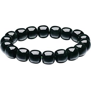 六桂福珠宝天然和田玉墨绿手串玉髓散珠时尚新款妇女节礼物送女友