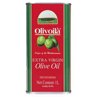 欧丽薇兰特级初榨橄榄油1L铁罐装 地中海原装进口冷榨工艺食用油