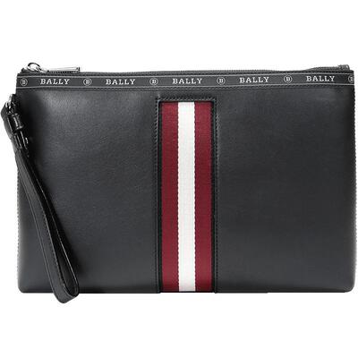 【自营】Bally巴利 男士皮质手拿包 HARTLAND时尚条纹拉链牛皮
