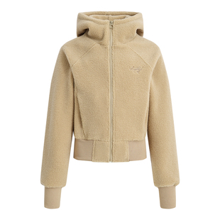 LENNEA韩系复古短款收腰羊羔绒外套女慵懒感秋冬加厚连帽毛毛上衣