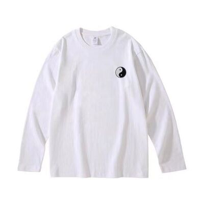 道士文化衫太极服内搭纯棉T恤长袖太极拳练功服套装男女款春秋季