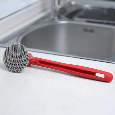 刷锅神器不锈钢刷子洗碗刷洗锅刷厨房清洁锅刷长柄刷钢丝球带柄