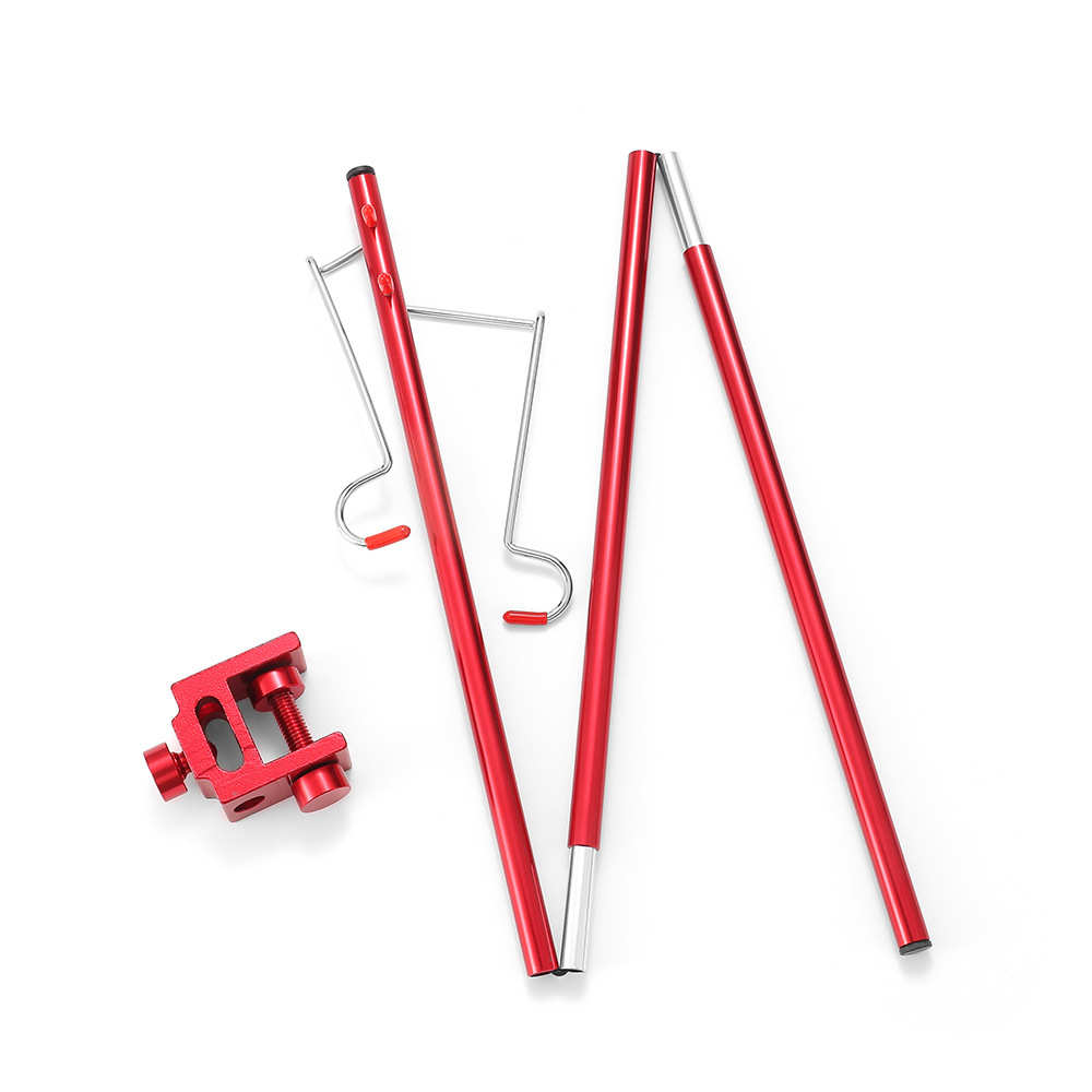 户外超轻铝合金折叠迷你小灯架 三折便携式露营野餐桌固定小灯杆