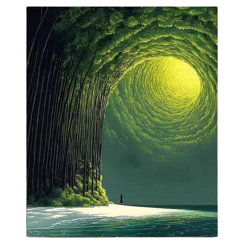 治愈绿色客厅装饰画挂画宫崎骏