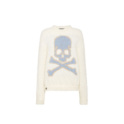 PHILIPP PLEIN 女士Skull&Bones圆领套头毛衣针织衫