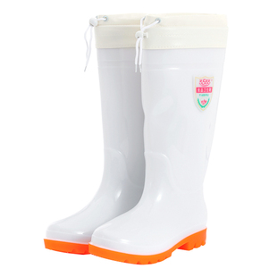 秋冬加绒雨靴男女白色雨鞋中筒高筒防滑食品卫生靴低帮防水鞋胶鞋