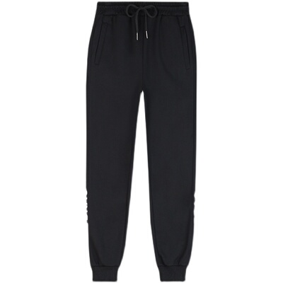 宽松百搭高腰束脚长裤哈伦裤