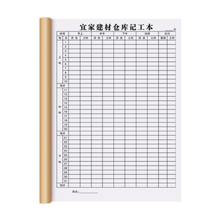 【仓库专用记工本】2026新款31天带备注记工簿考勤表库房工人加班工时记录本储藏室临时工上班出勤签到登记簿