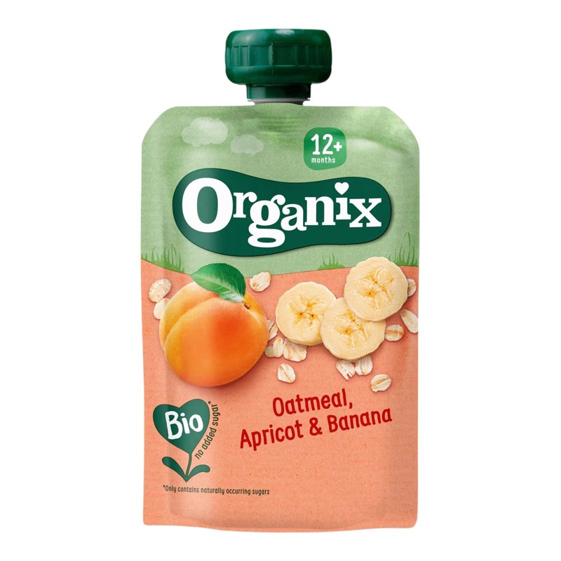 Organix 进口西班牙燕麦片杏子香蕉果蓉100g婴幼儿天然营养辅食版