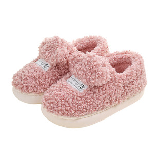 大嘴猴棉拖鞋女2026秋冬新款家居家用加厚软底可爱毛毛棉鞋男包跟