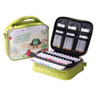 得力丙烯马克笔不透色可叠色芝士显眼包儿童丙烯笔云朵包不透纸防水丙烯画笔水彩笔涂鸦幼儿园美术水性